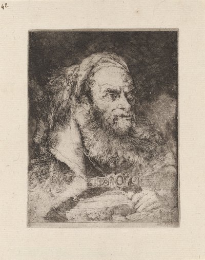 Head of an Oriental, A Book in Hand, fra Raccolta di Teste (Samling af hoveder) af Giovanni Domenico Tiepolo