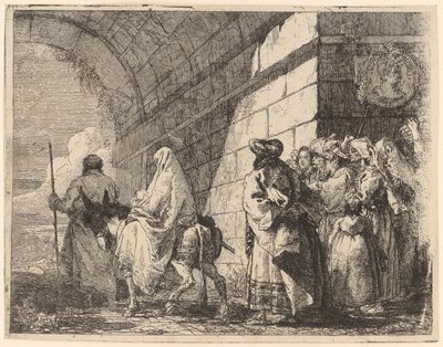 Den hellige familie forlader byen af Giovanni Domenico Tiepolo