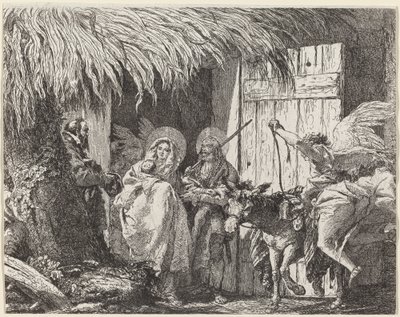 Joseph og Mary forbereder sig på at tage af sted af Giovanni Domenico Tiepolo