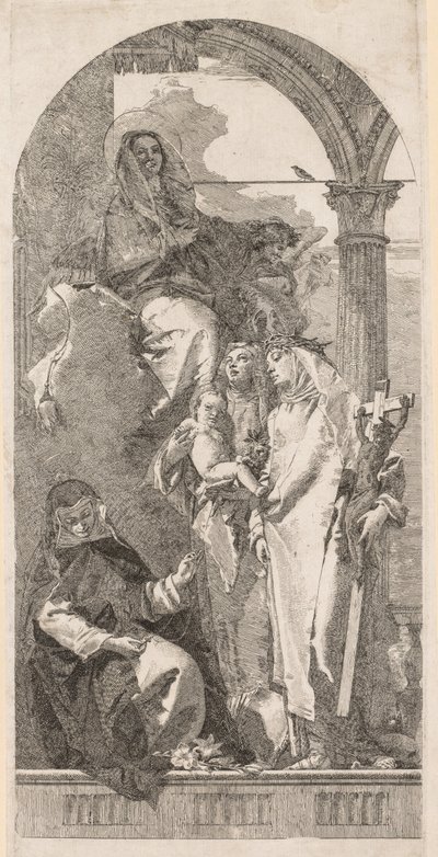 Madonna med de hellige Agnes, Catherine og Rosa af Giovanni Domenico Tiepolo