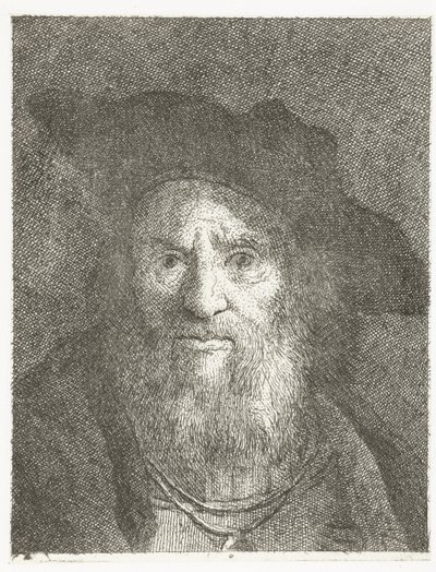 Mand med baret Samling af hoveder (serietitel) Raccolta di Teste (serietitel) af Giovanni Domenico Tiepolo