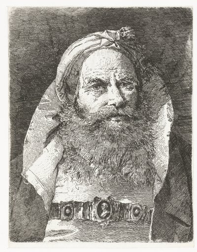 Mand med lille turban Samling af hoveder (serietitel) Raccolta di Teste (serietitel) af Giovanni Domenico Tiepolo