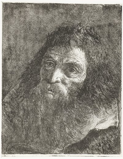 Mand med langt hår og skæg af Giovanni Domenico Tiepolo