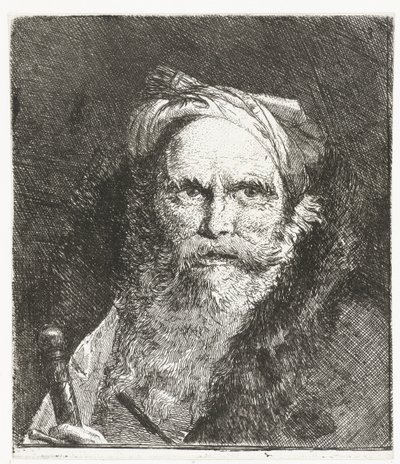 Mand med sværd Samling af hoveder (serietitel) Raccolta di Teste (serietitel) af Giovanni Domenico Tiepolo
