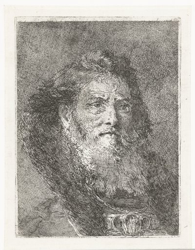 Mand uden hovedbeklædning Samling af hoveder (serietitel) Raccolta di Teste (serietitel) af Giovanni Domenico Tiepolo