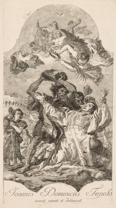 Sankt Stefans martyrium. af Giovanni Domenico Tiepolo