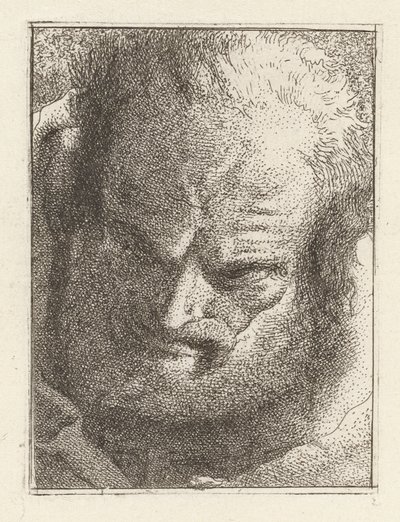 Gammel mand kigger nedad, fra Raccolta di Teste (Samling af hoveder) af Giovanni Domenico Tiepolo