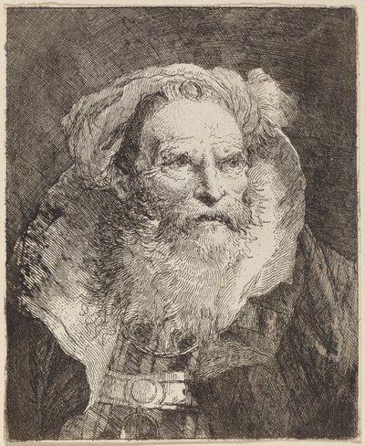 Gammel mand mediterer af Giovanni Domenico Tiepolo