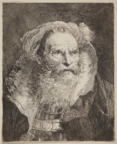 Gammel mand i meditation af Giovanni Domenico Tiepolo