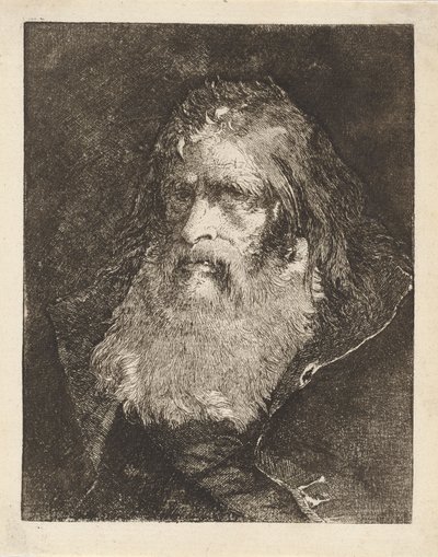 Gammel mand med bare hoved, fra Raccolta di Teste (Samling af hoveder) af Giovanni Domenico Tiepolo