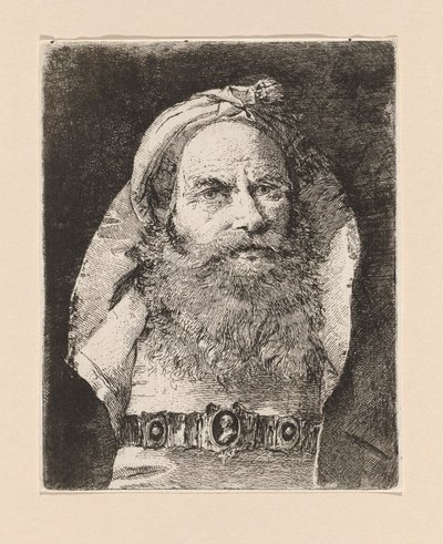 Gammel mand med lille turban, fra Raccolta di Teste (Samling af hoveder) af Giovanni Domenico Tiepolo