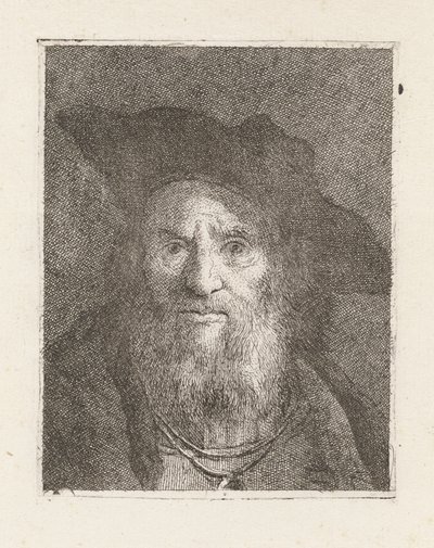 Gammel mand med hat, fra Raccolta di Teste (Samling af hoveder) af Giovanni Domenico Tiepolo