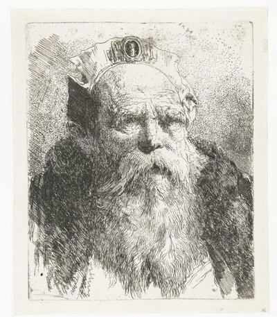 Gammel mand med skæg og hat med smykker Samling af hoveder (serietitel) Raccolta di Teste (serietitel) af Giovanni Domenico Tiepolo