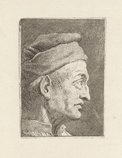 Profil af en gammel mand, fra Raccolta di Teste (Samling af hoveder) af Giovanni Domenico Tiepolo