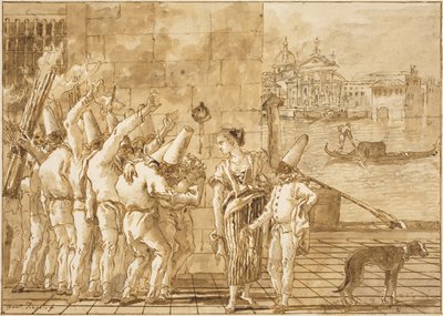 Punchinellos farvel til Venedig af Giovanni Domenico Tiepolo