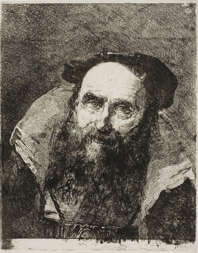 Smilende gammel mand af Giovanni Domenico Tiepolo