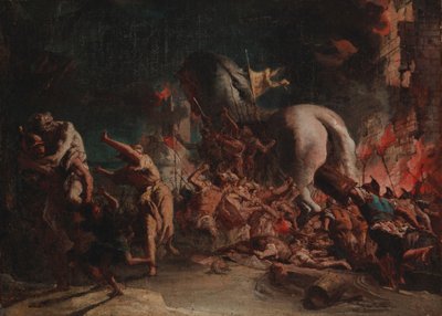 Grækerne plyndrer Troja af Giovanni Domenico Tiepolo
