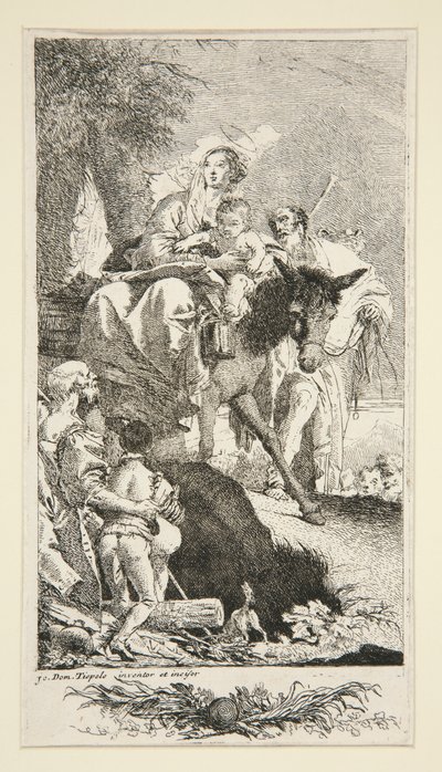 Den hellige familie med tiggeren og hans søn af Giovanni Domenico Tiepolo