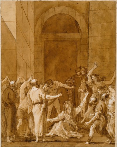 Rejsningen af Tabitha af Giovanni Domenico Tiepolo