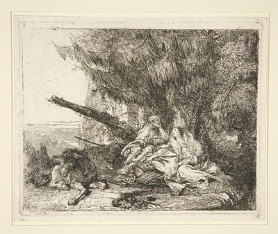 The Rest on the Flight into Egypt, fra serien Idee pittoresche sopra la fuga in Egitto (Flight into Egypt) af Giovanni Domenico Tiepolo