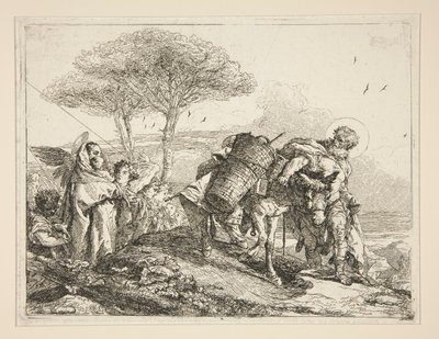 The Virgin, Holding the Child, fra serien Idee pittoresche sopra la fuga in Egitto (Flight into Egypt) af Giovanni Domenico Tiepolo