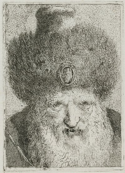 Turk med pelshat, fra Raccolta di Teste (Samling af hoveder) af Giovanni Domenico Tiepolo