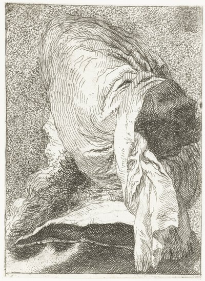 Tyrkisk mand med hovedet vendt væk iført turban Samling af hoveder (serietitel) Raccolta di Teste (serietitel) af Giovanni Domenico Tiepolo