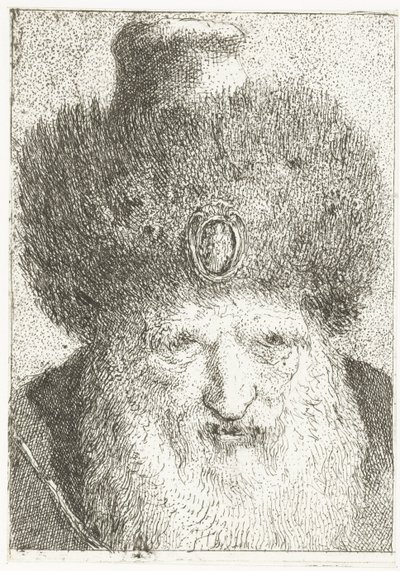 Tyrkisk mand med pelshat Samling af hoveder (serietitel) Raccolta di Teste (serietitel) af Giovanni Domenico Tiepolo
