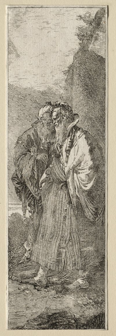 To gamle mænd i et landskab af Giovanni Domenico Tiepolo