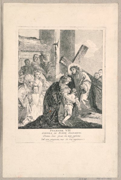Via crucis - Station VIII, han trøster de grædende kvinder af Giovanni Domenico Tiepolo