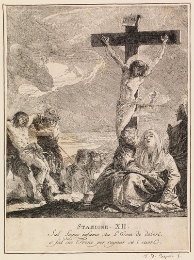Via crucis - Station XII. Jesus dør på korset af Giovanni Domenico Tiepolo