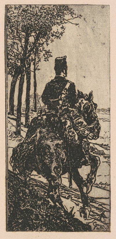 Artillerisoldat til hest af Giovanni Fattori