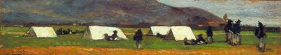 Bersaglieri-lejren, ca. 1860 (olie på plade) af Giovanni Fattori