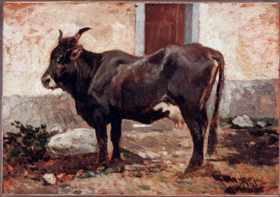 Brun ko - Maleri af Giovanni Fattori