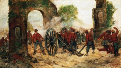 Forsvar af Porta Capuana eller slaget ved Volturno af Giovanni Fattori