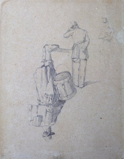 Trommeslager og to soldater af Giovanni Fattori