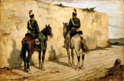 Italien, Biella, maleri af lette kavalerister af Giovanni Fattori