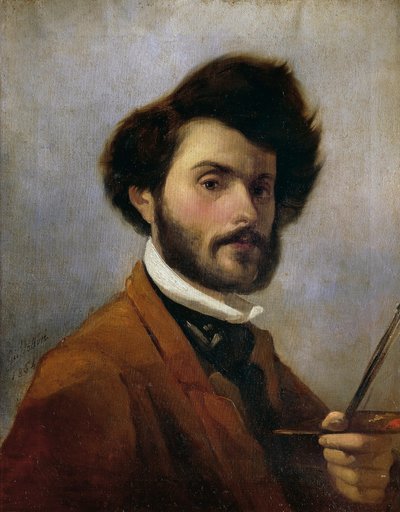 Italien, Firenze, Selvportræt i en alder af 29 år af Giovanni Fattori