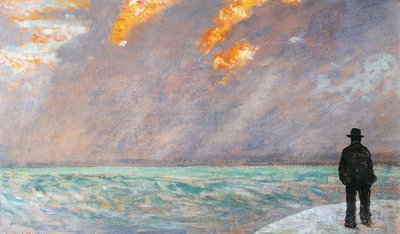Italien, Firenze, Solnedgang ved Havet af Giovanni Fattori