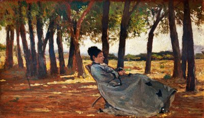 Madam Martelli Castiglioncello, ca. 1867, af Giovanni Fattori (1825-1908), olie på panel, 20x33 cm af Giovanni Fattori
