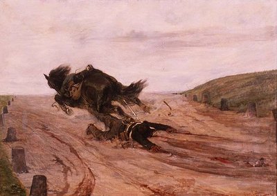 Mand fanget af en stigbøjle af Giovanni Fattori