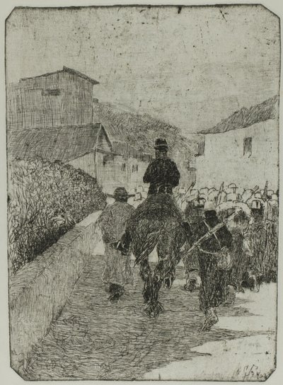 Militær Promenade af Giovanni Fattori