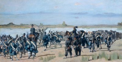 Passing Mincio River, af Giovanni Fattori (1825-1908) af Giovanni Fattori