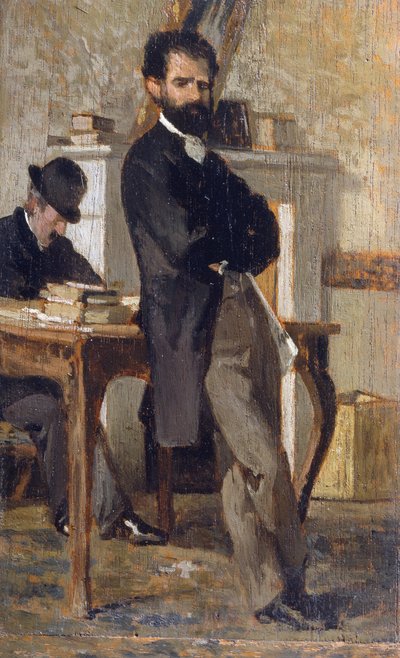 Portræt af advokat Bongiovanni, af Giovanni Fattori (1825-1908), olie på lærred, 24x14,4 cm af Giovanni Fattori