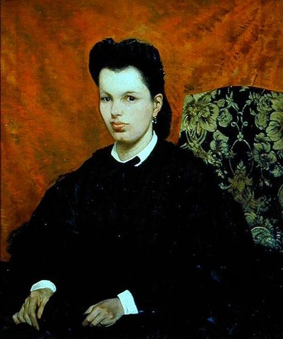 Portræt af kunstnerens første kone (olie på lærred) af Giovanni Fattori