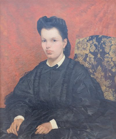Portræt af den første hustru, ca. 1865, Giovanni Fattori (maleri) af Giovanni Fattori