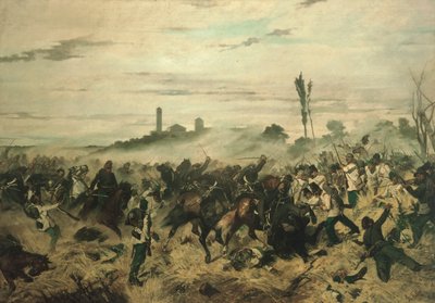 Slaget ved Montebello af Giovanni Fattori