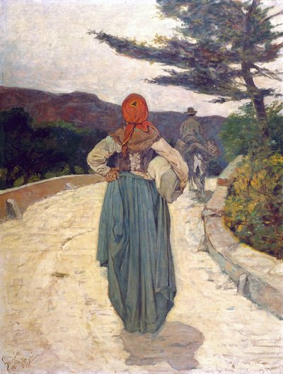Den hvide vej, ca. 1887 (olie på lærred) af Giovanni Fattori