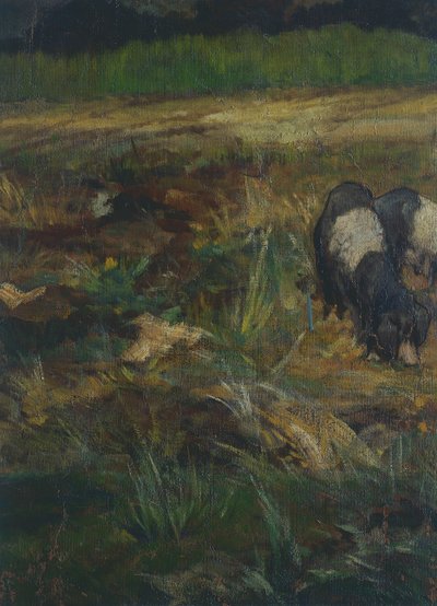 Toscanske Maremma, detalje (olie på lærred) af Giovanni Fattori