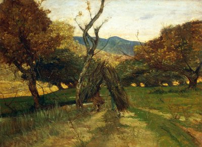 Woodpile, ca. 1874, af Giovanni Fattori (1825-1908), olie på lærred af Giovanni Fattori